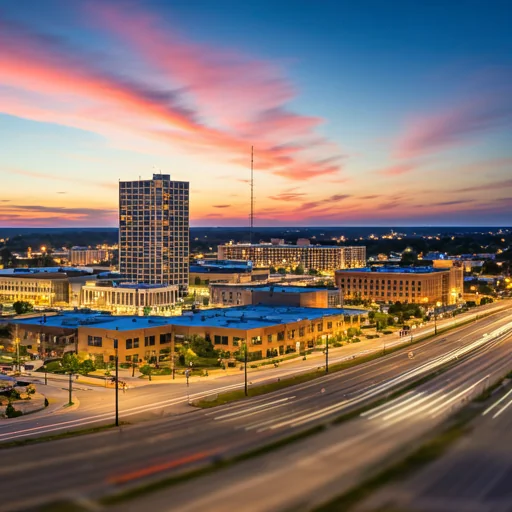 side arial view of the city of Broken Arrow, OK