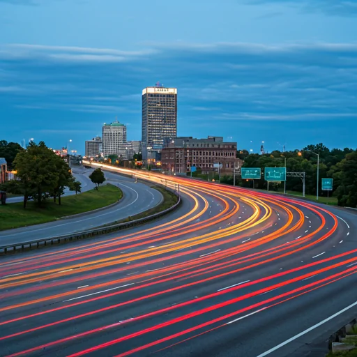 a freeway in Lynn, MA at night