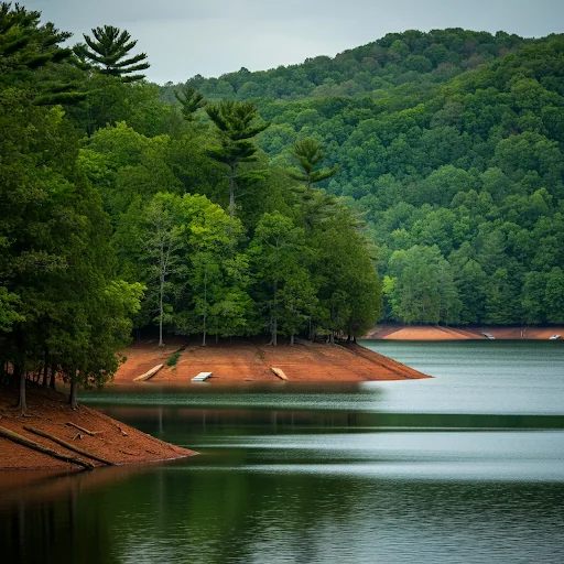 beautiful green trees of Lake Meade