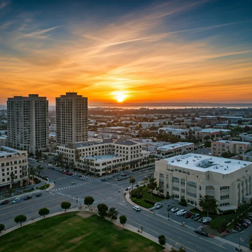 Norwalk California at sunset