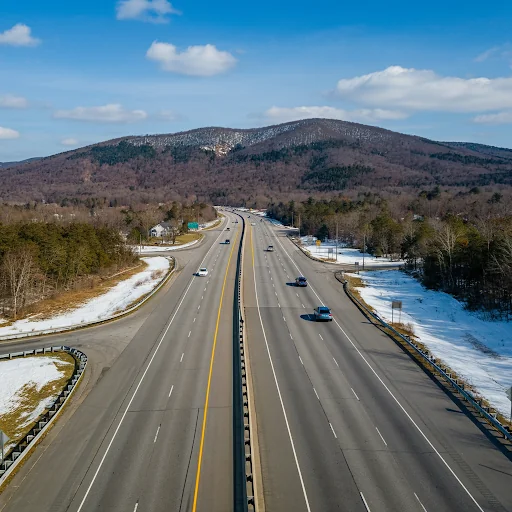 a freeway going through the Poconos