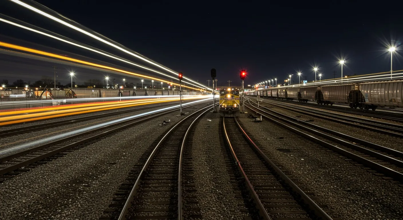 Union Pacific Rail Yard at night