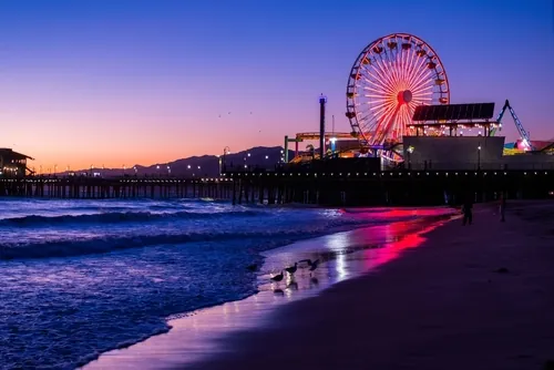 Santa Monica Pier at night