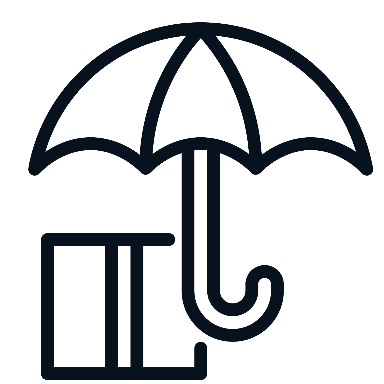 umbrella and box icon