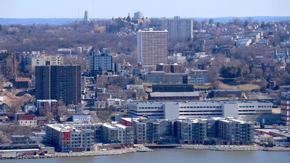 Yonkers Freight Shipping aerial view of Yonkers cityscape