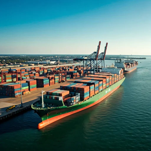 container ship docked at a port during daytime