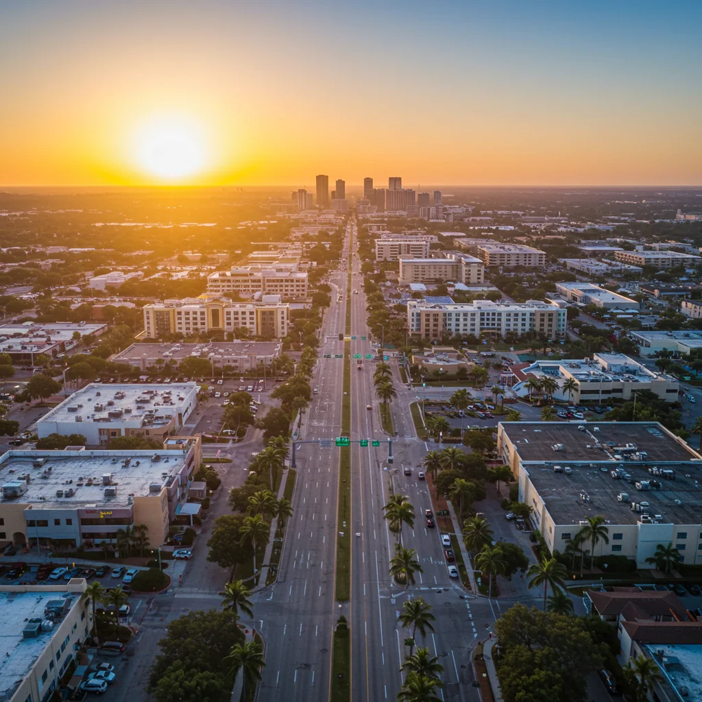 a ariel view of sunrise florida 