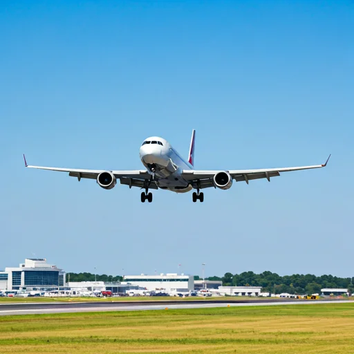 plane landing at Tuscaloosa Airport 