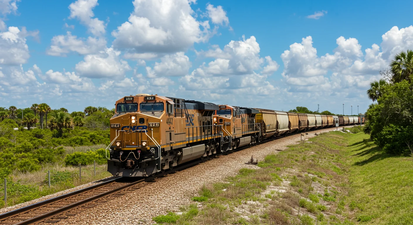 AI image of a freight train in Florida