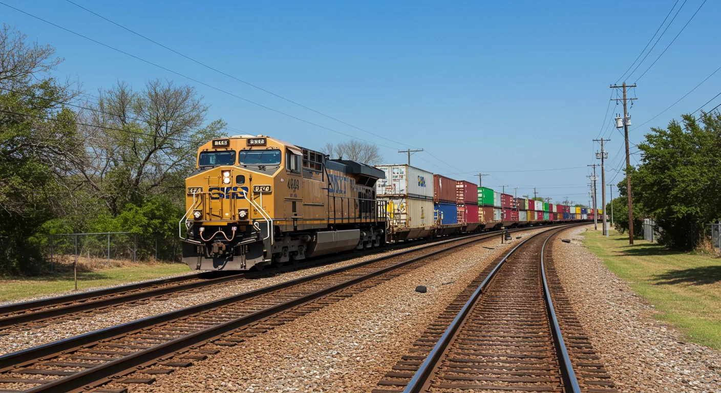 AI image of a freight train in Pearland texas