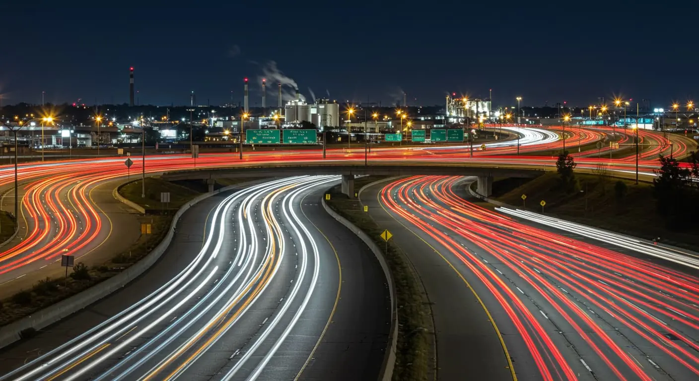 a freeway near Detroit