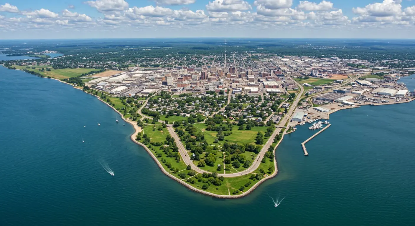 aerial photo of Racine