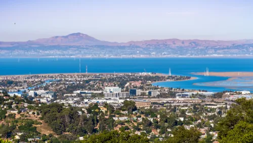 aerial view of san carlos and redwood shores easy bay