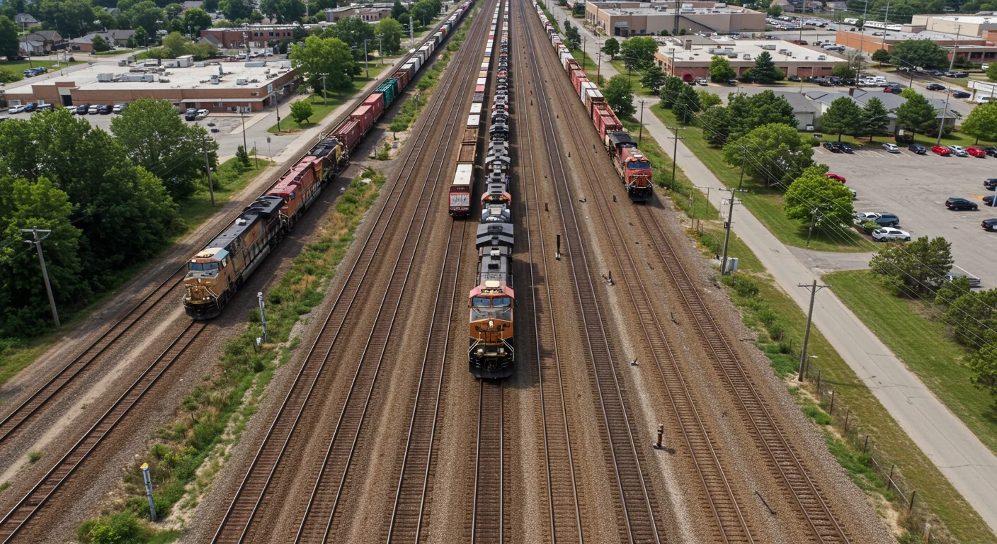 Ai image of railroads in Waukesha, Wisconsin