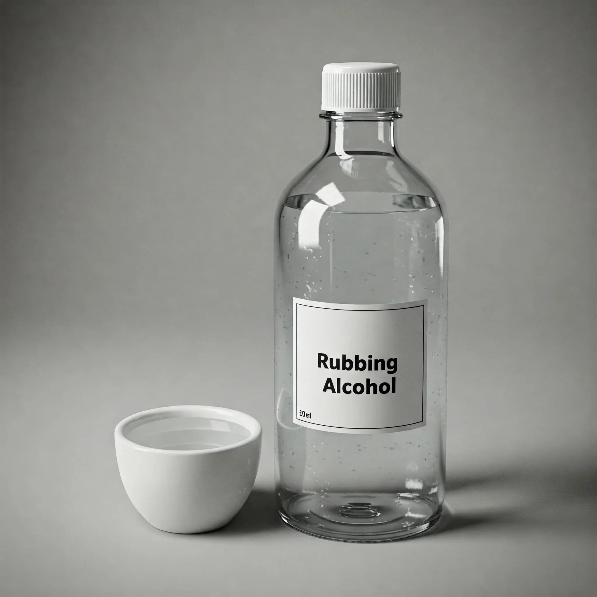 glass bottle of rubbing alcohol