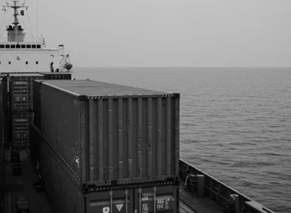 1950s photo of a shipping container