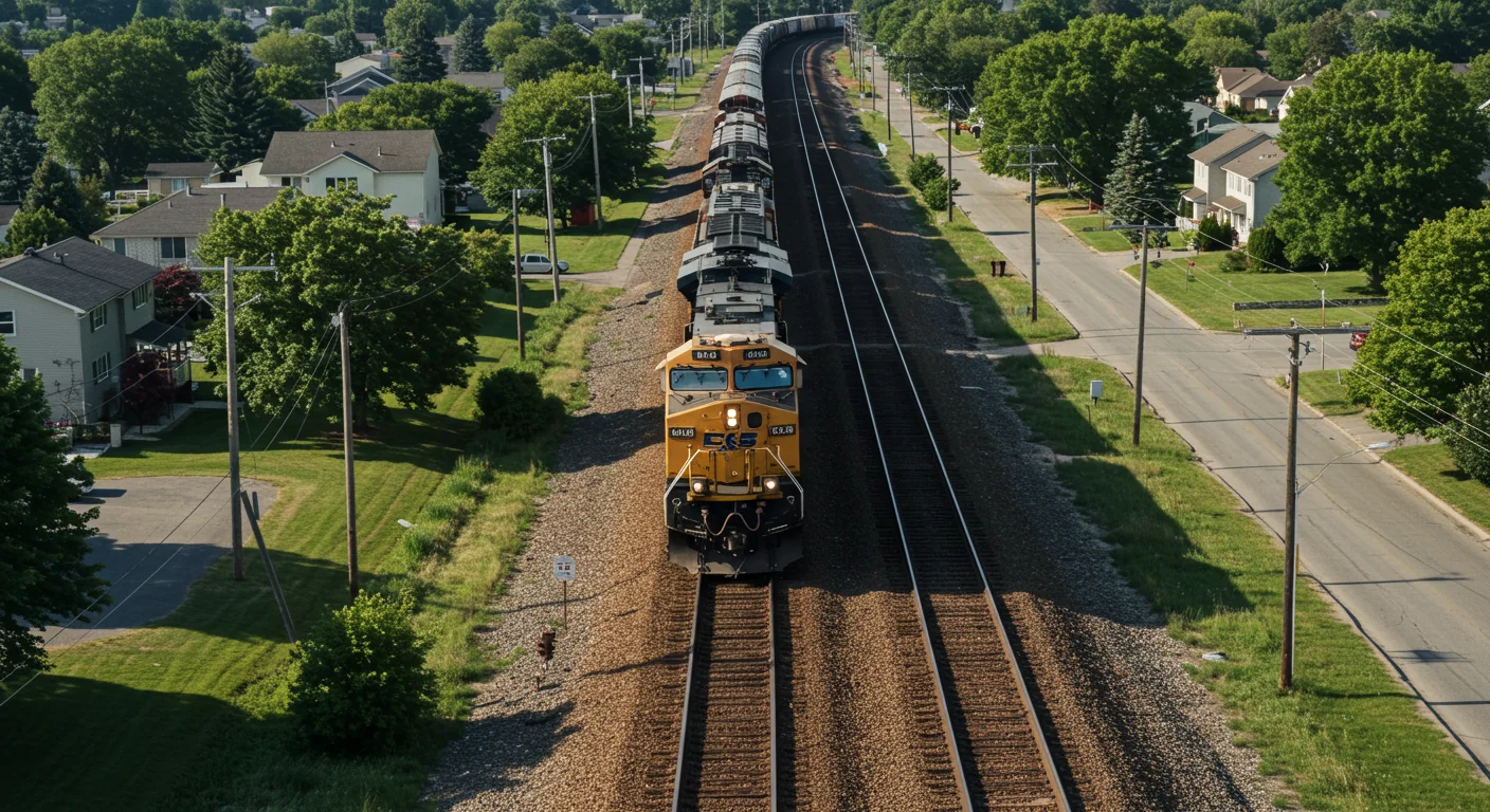 AI image of a freight train 