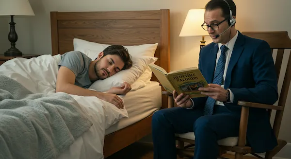 Broker reads a bedtime story