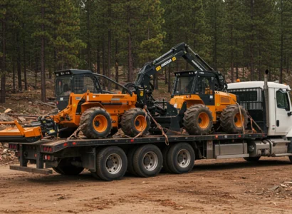 Forestry Equipment on a flatbed truck