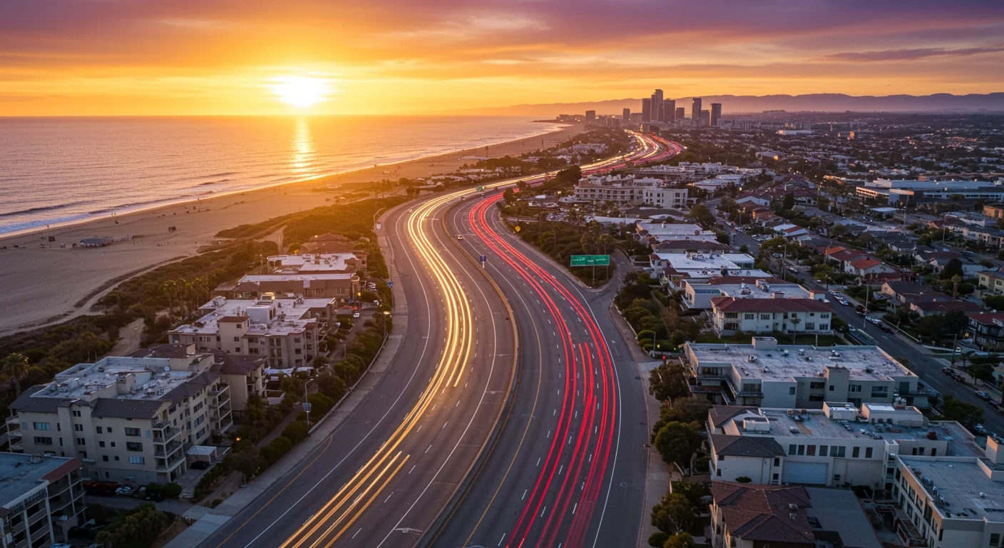 AI image of newport beach highways 