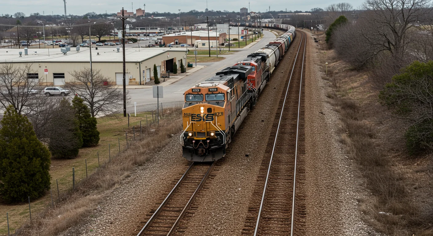 AI image of freight train in Tyler, TX