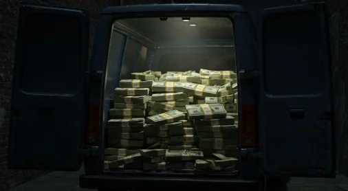 money in the back of a cargo van