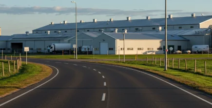 road near a dairy plant