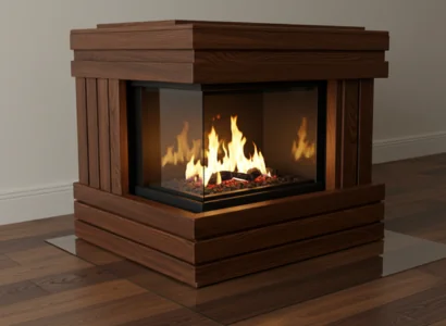 custom fireplace enclosed in fine wood planks