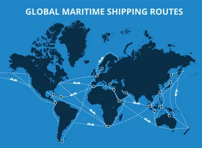 2d map of global maritime shipping routes