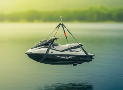 jet ski suspended with a sling