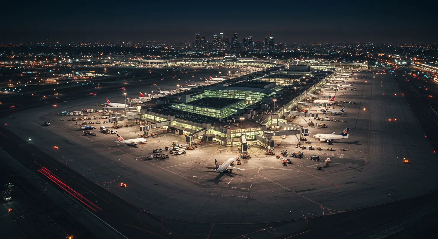 AI image of LAX at night 