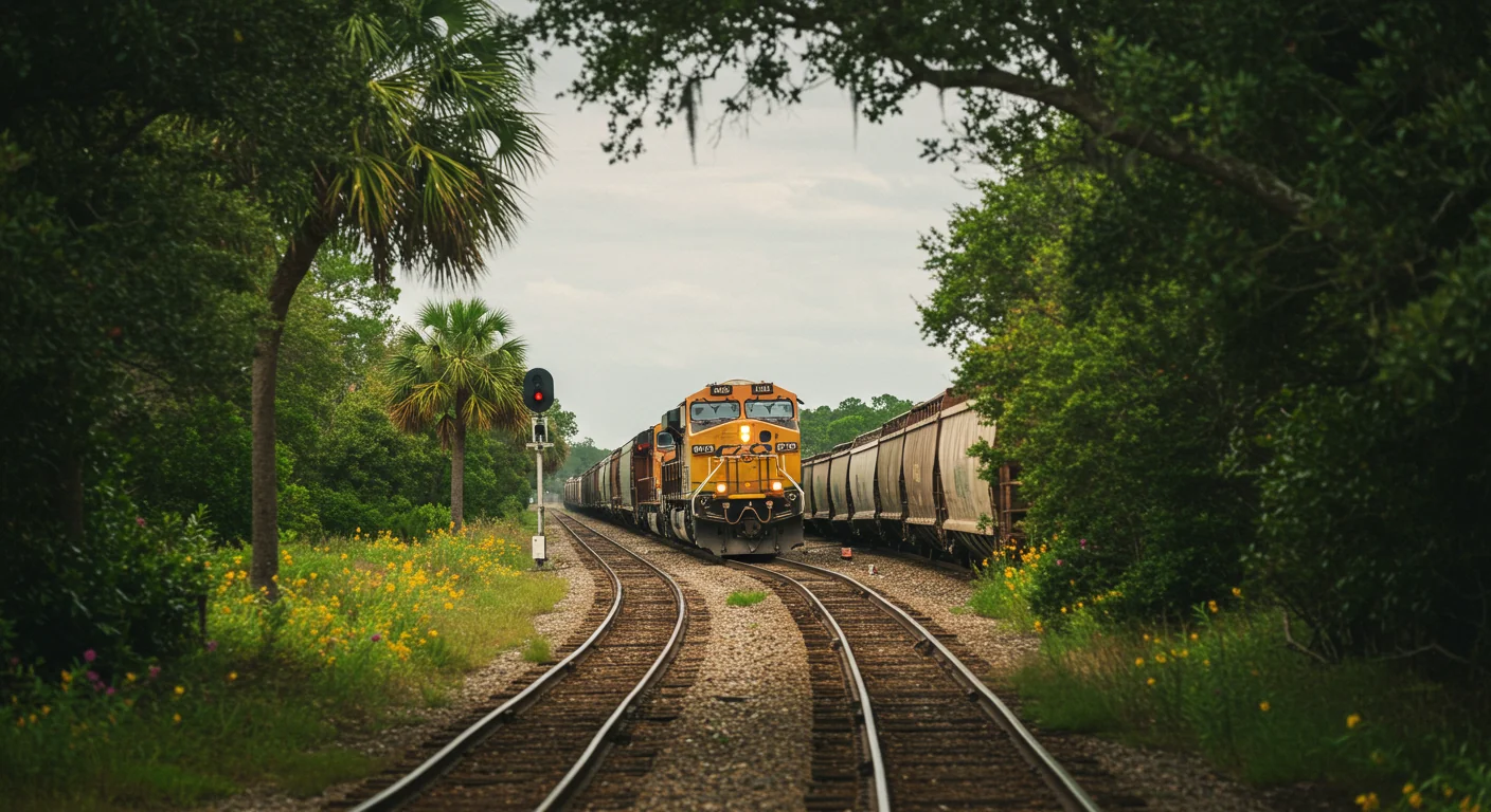 AI image of freight train in florida 