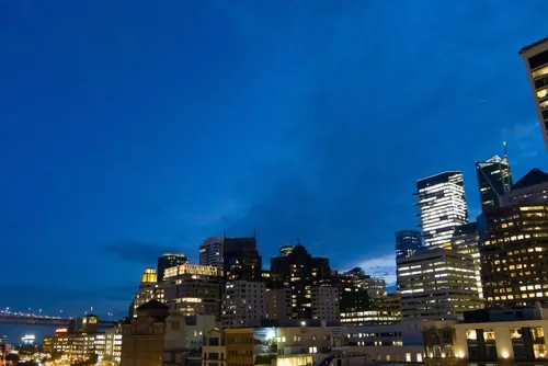 city skyline at night