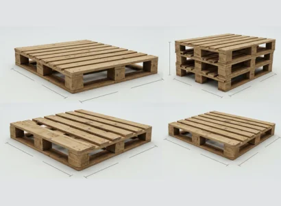 four wooden pallets