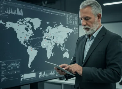 A logistics expert on a tablet